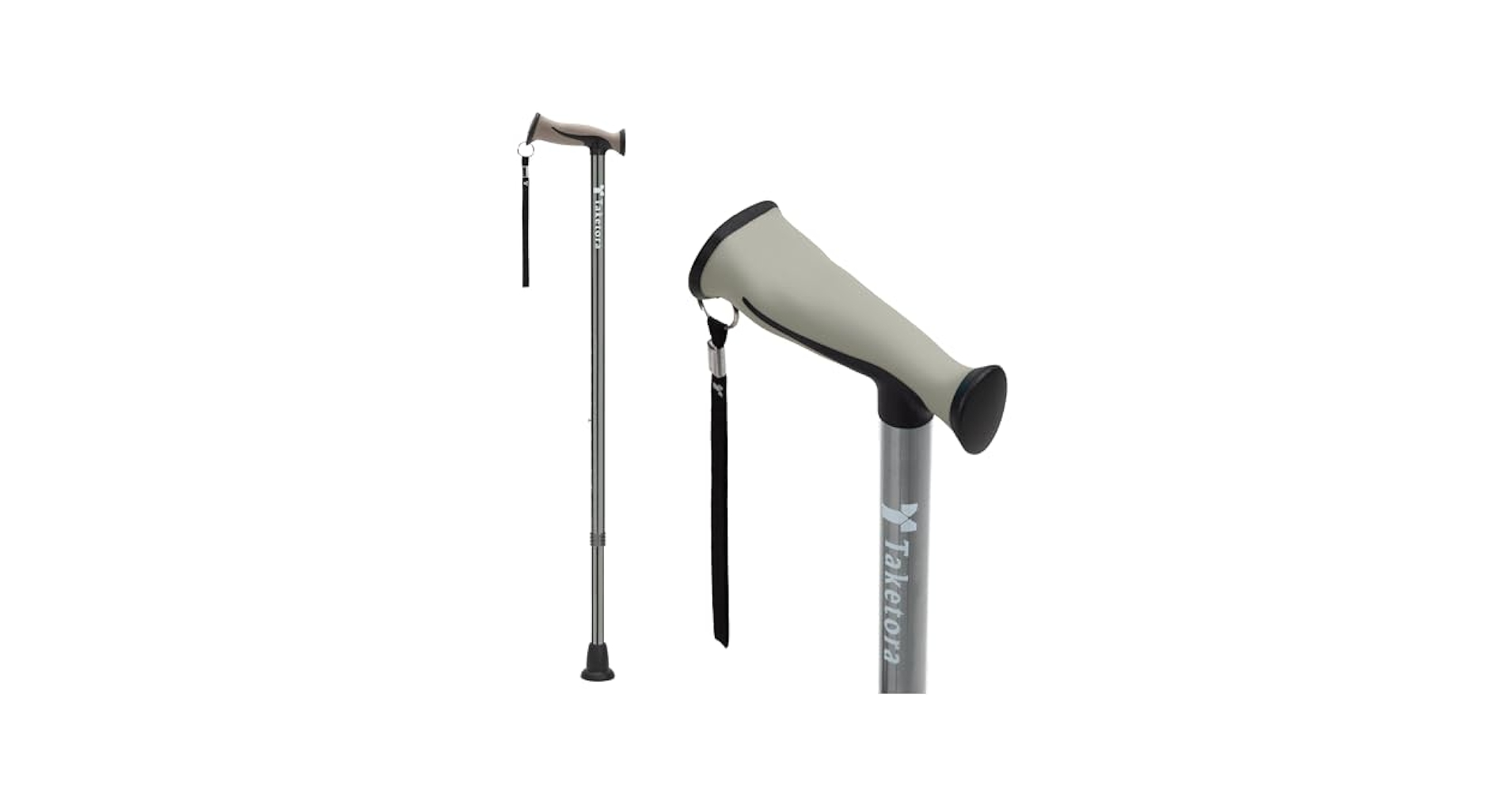 Amazon | 竹虎 バンブーステッキ ワイド グレー | 竹虎 | 一本杖